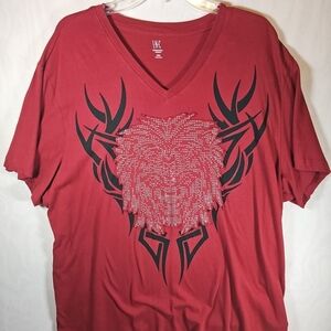 INC Red T-Shirt Rhine Stones Size XXL Women
